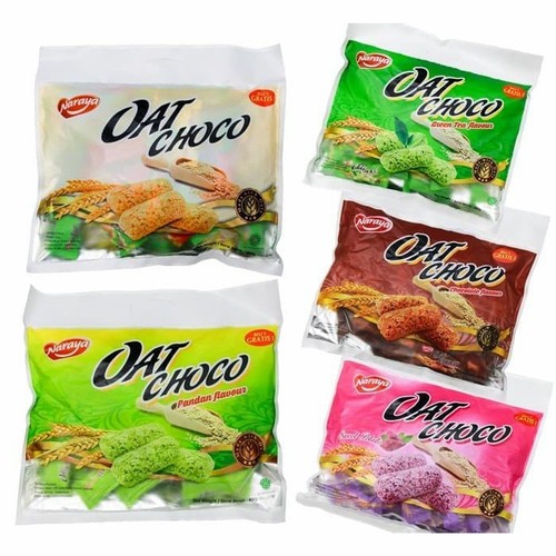 NARAYA OAT CHOCO 400 GR CHOCO OAT WHEAT CEREAL VANILLA CHOCOLATE SWEET POTATO STRAWBERRY PANDAN GREENTEA FLAVOR