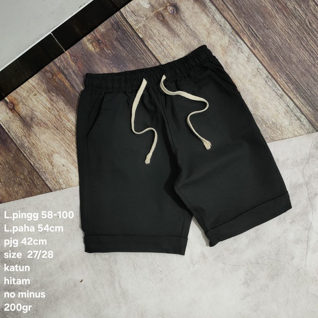 KATUN SP6 relax chino shorts size 27 28 black cotton elastic waist men boys casual vintage short pants daily casual chino chinos