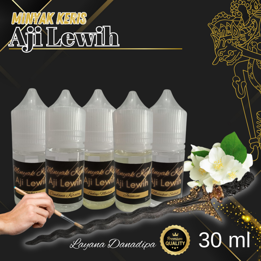 Lewih Keris Oil Collection 30 Premium QualityML | Prevents Rust & Fragrant Embossment (Cendana Keraton, Jasmine, Tuberose, Angel of Dawn)