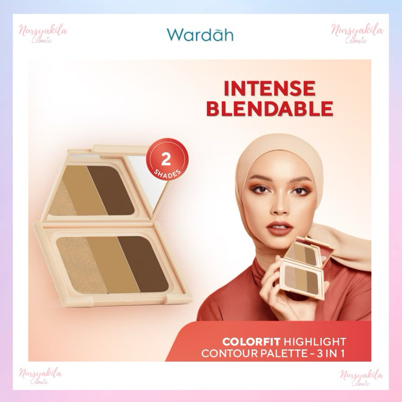 WARDAH Colorfit Highlight Contour Palette 3in1 (Flashlight, Contour, Concealer)