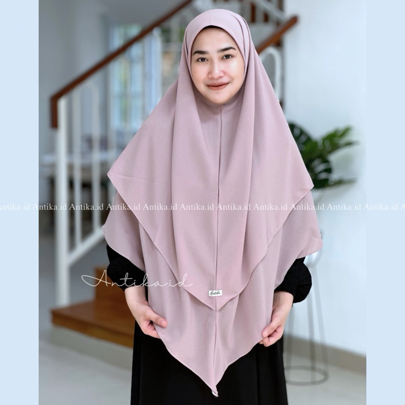 MAWAR Antika.id Instant Khimar Rose Diamond crape – Basic Square Syar'i Hijab 150x150 Instant Premium Cool, Plain Diamond Khimar Thick Non-Transparent, Elegant Modern Muslimah Daily Diamond Instant Hijab
