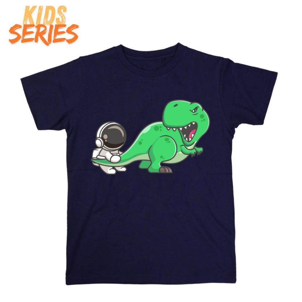 OSSU KIDS TSHIRT NAVY ASTRONOUT AND DINO 1 - 8 YO | Navy Kids T-Shirt Tops 1-8 Years