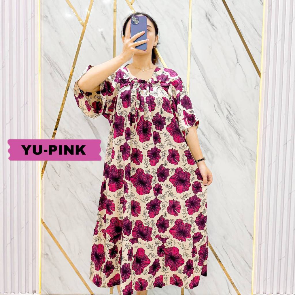 Alizta Daster Busui Yuma Rayon Batik Pekalongan Homewear Dress Homedress AllSize to Jumbo fit XL