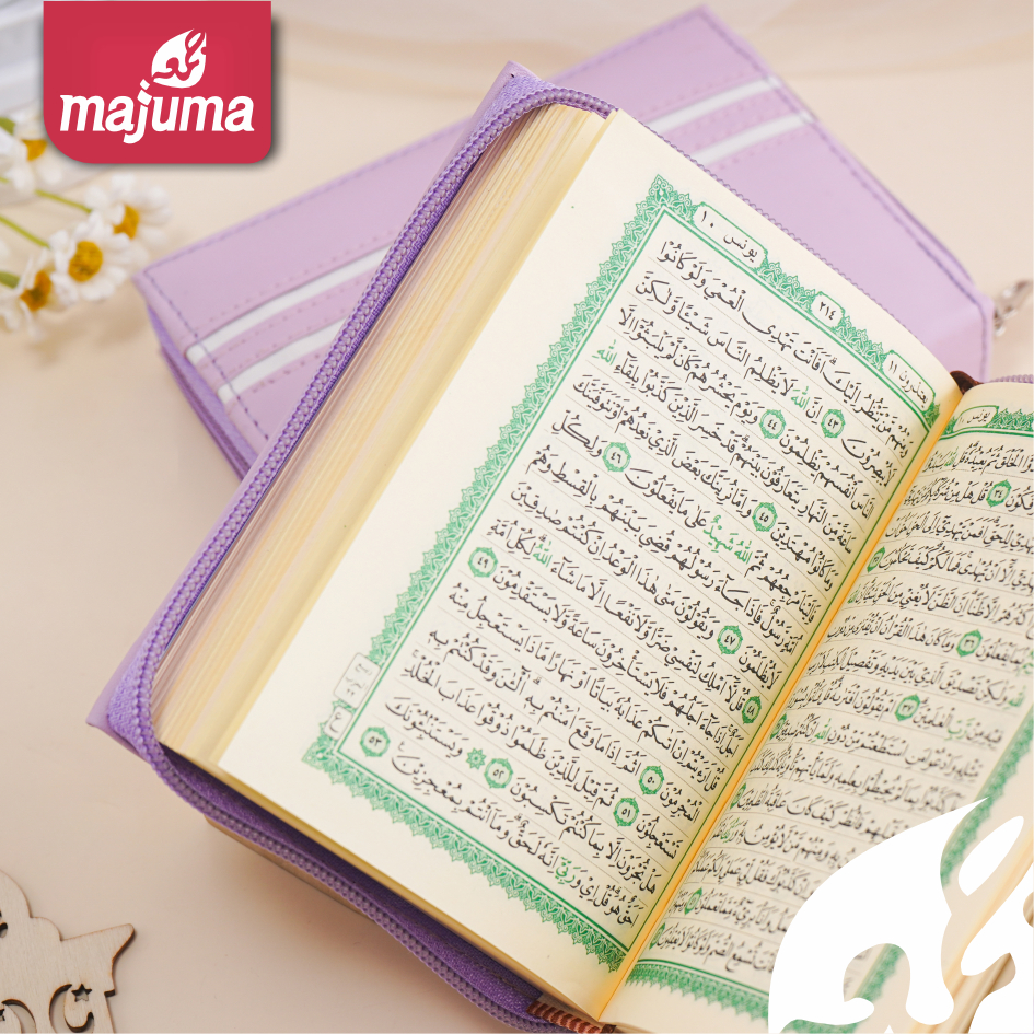 UNGU MAJUMA Alquran travel recitation non translation purple zipper size 14x10 cm
