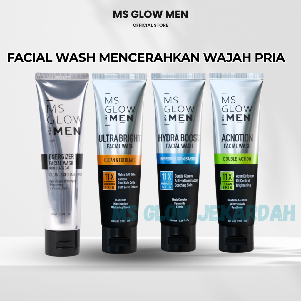 MS GLOW FOR MEN FACIALWASH - Ms Glow Men Facial Cleansing Soap 100ml - 3in1 Men's Facial Mask