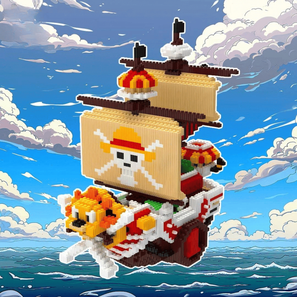 Nano Blocks Thousand Sunny 3D Model One Piece Lego Collection Collector Toys DIY Ship