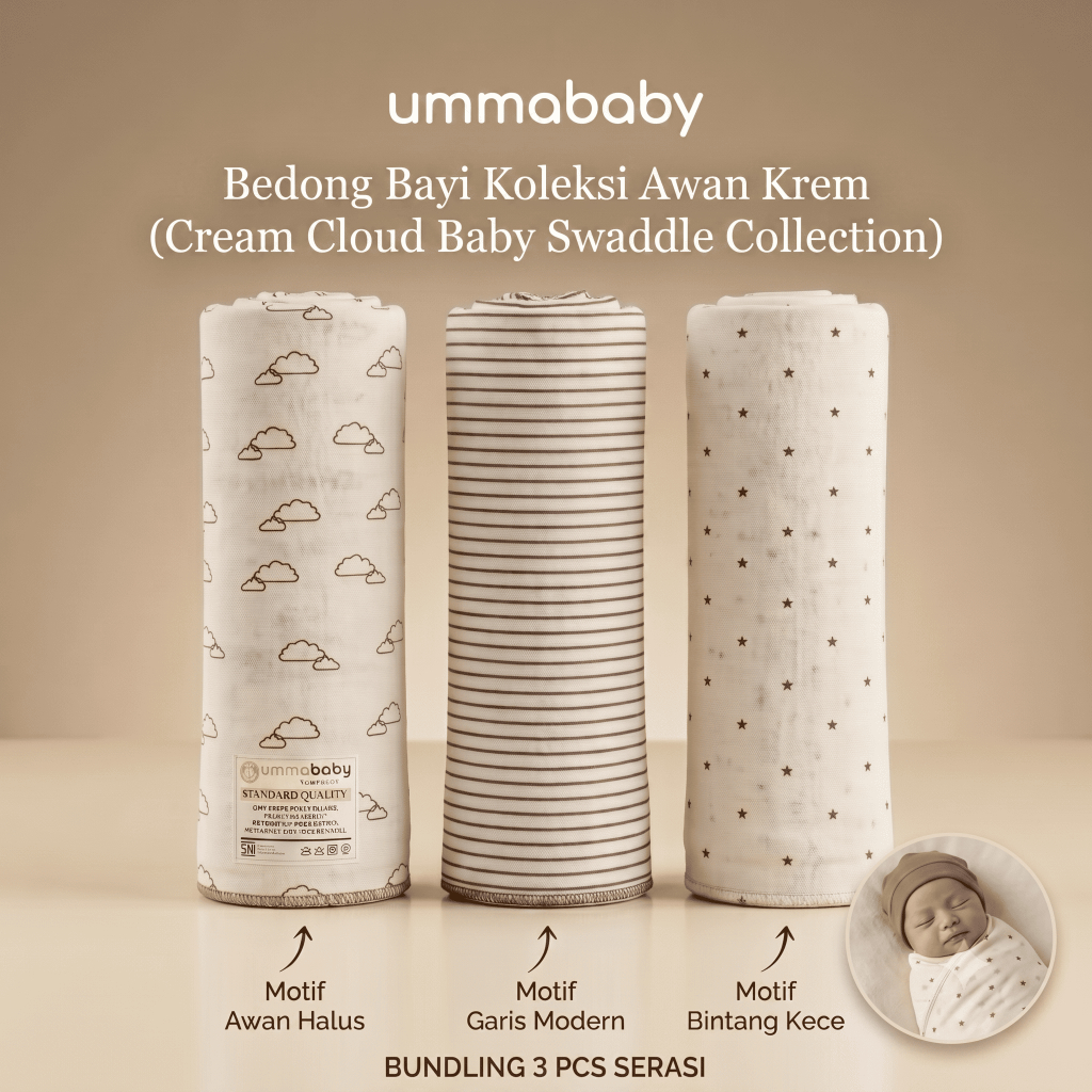 KATUN Soft Anti-Itch Baby Swaddles, 3 Pcs, Large Size 110x90, Soft PE Cotton, Comfortable, Newborn, Newborn Baby Supplies Baby Swaddle Baby Blanket Selimut Baby