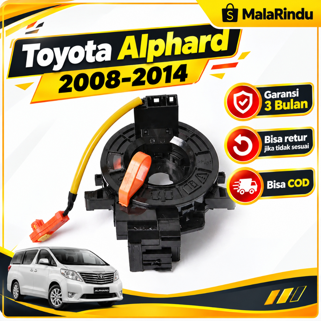 TOYOTA Spiral Cable AlphardTOYOTA Alphard Horn Flexible Cable 2008 2009 2010 2011 2012 2013 2014 horn kereta