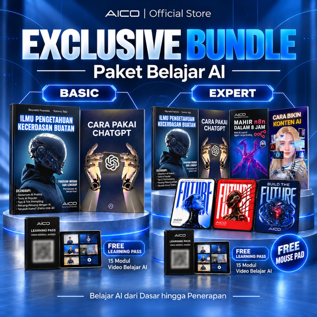 AICO - Package Learning Bundle Learning Book AI, ChatGPT, n8n & Content Creation | Basic & Expert