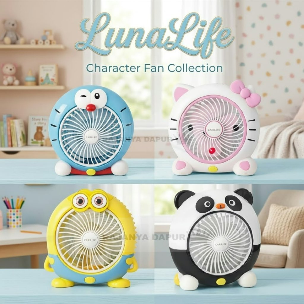 LUNALIFE 10 Inch Character Desk Fan / Character Table Fan KAF Energy Saving - character Fan - gift Fan