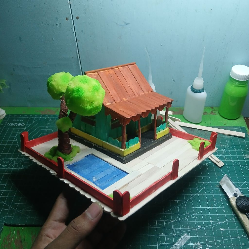Handicrafts: Traditional House Models for Kebaya/Betawi from Ice Cream Sticks