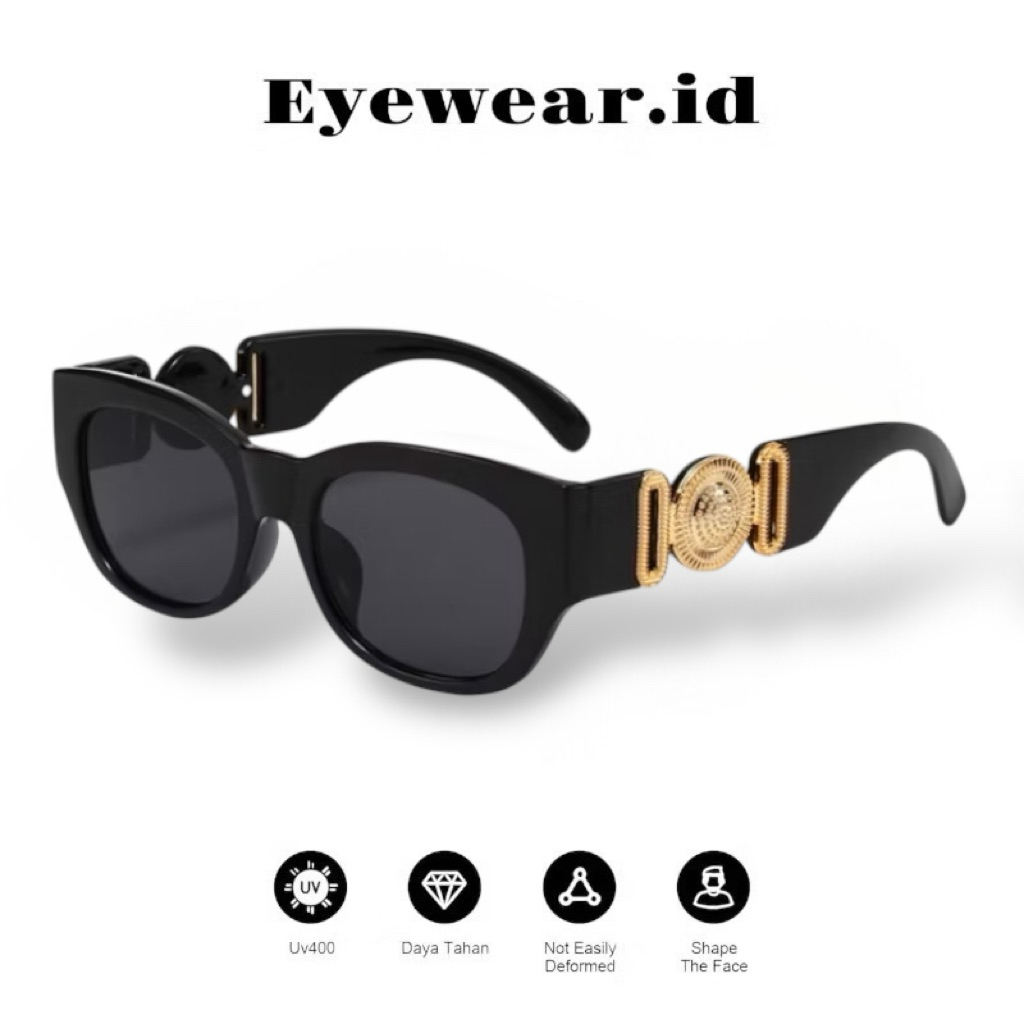 Latest Women's Fashion Glasses V 58012 Anti-UV Lens Protection Sunglasses Black Premium Style