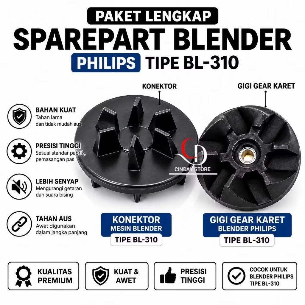 MESIN 1 SET GEAR + PHILIPS BLENDER MACHINE CONNECTOR FOR TYPE BL-310