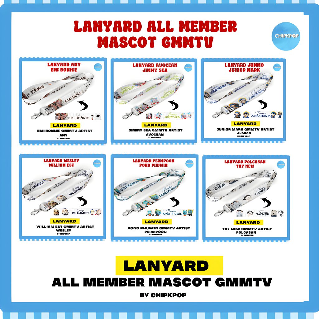 LANYARD ALL MASCOT GMMTV THAILAND BL I THAILAND I GL THAILAND I GEMINI FOURTH | GMMTV THAILAND I THAILANDmerchandise I THAILAND ARTIST I PHOTOCARD POND PHUWIN POLCASAN GMMTV I PHOTOCARD GMMTV I PC GMMTV I MERCH LANYARD MASCOT GMMTV THAILAND