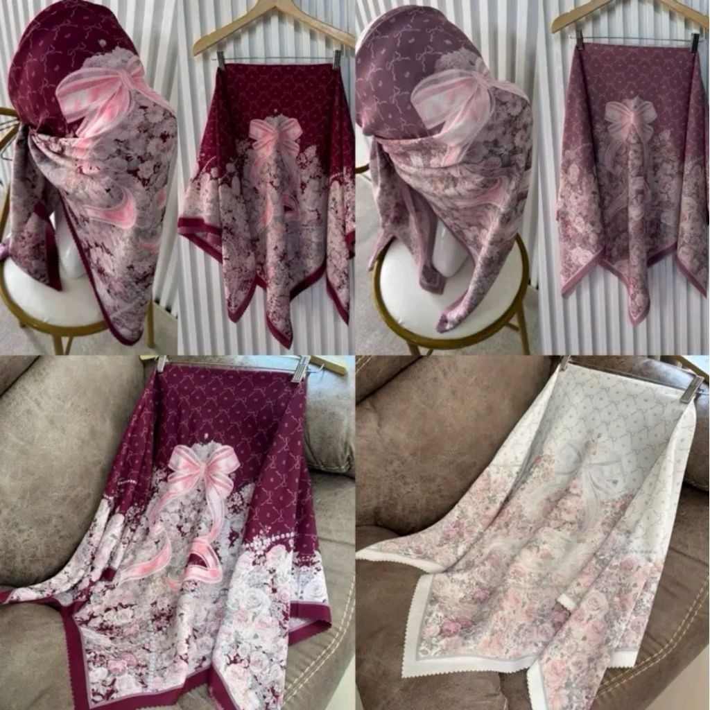 Meidina_square ribbon motif by Meidina Voal Square Hijab