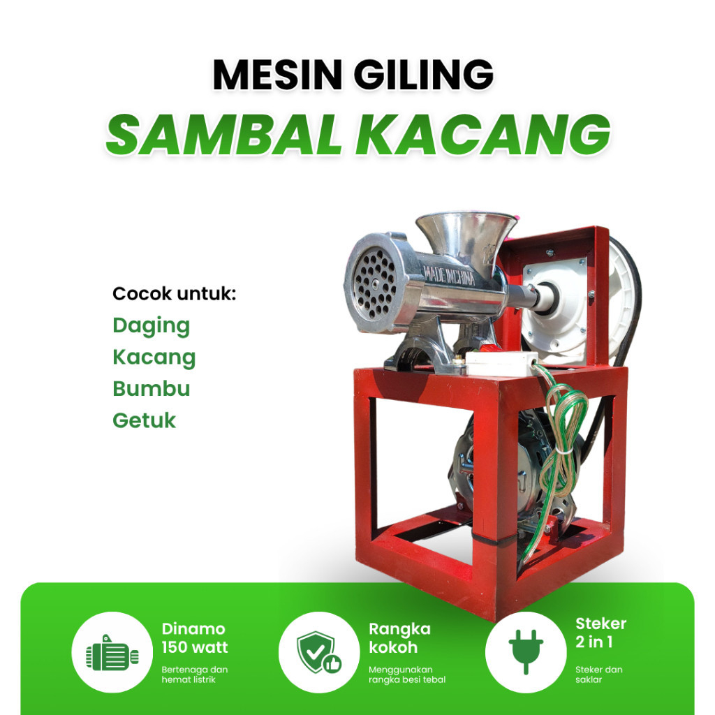 MESIN Multipurpose Grinding Machine No. 12 Mini Fullset 150 Watt Dynamo Meat Grinder Peanut Seasoning Ready to Use