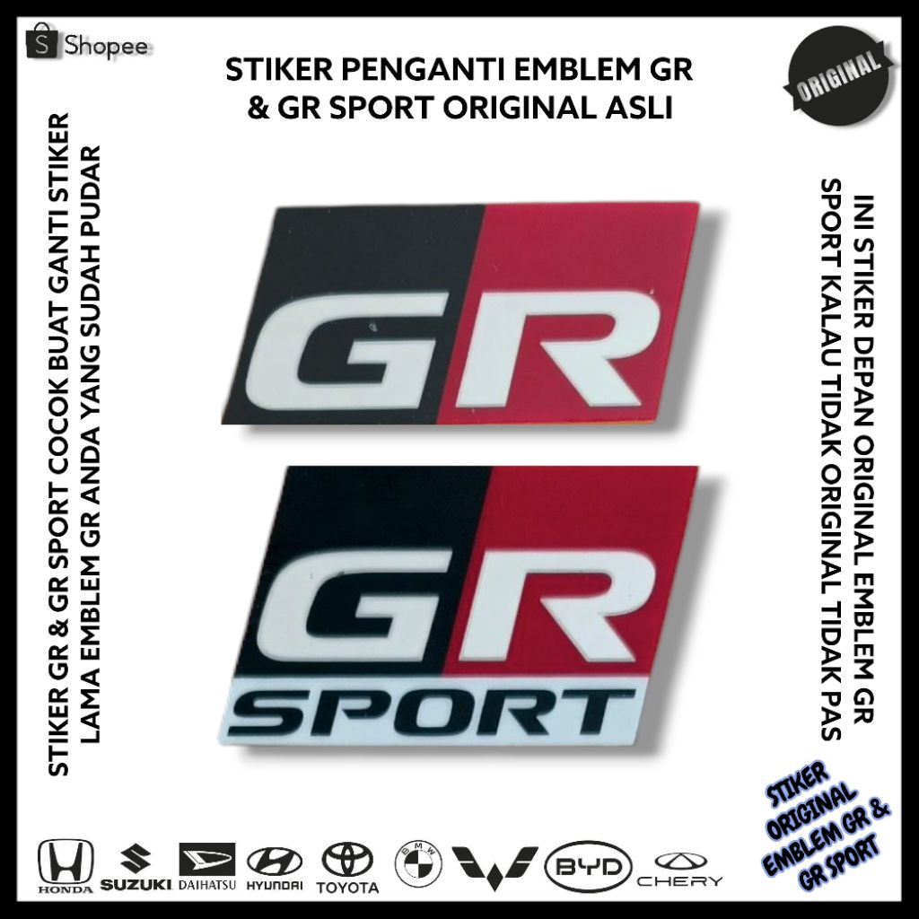 Original GR and GR SPORT Stickers on GR and GR SPORT Emblems