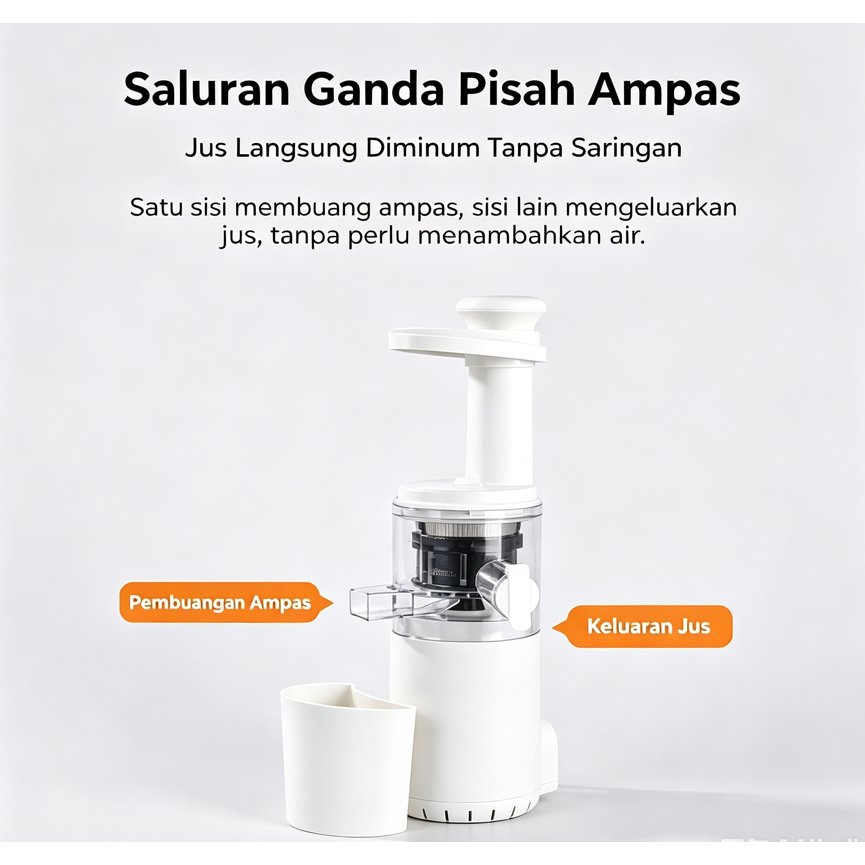 MESIN Portable Mini Juice Squeezer, Water-Free Automatic Pulp Separator, Multifunctional Fruit and Vegetable Squeezer, Easy to Clean, Suitable for Daily Family Healthy Breakfast