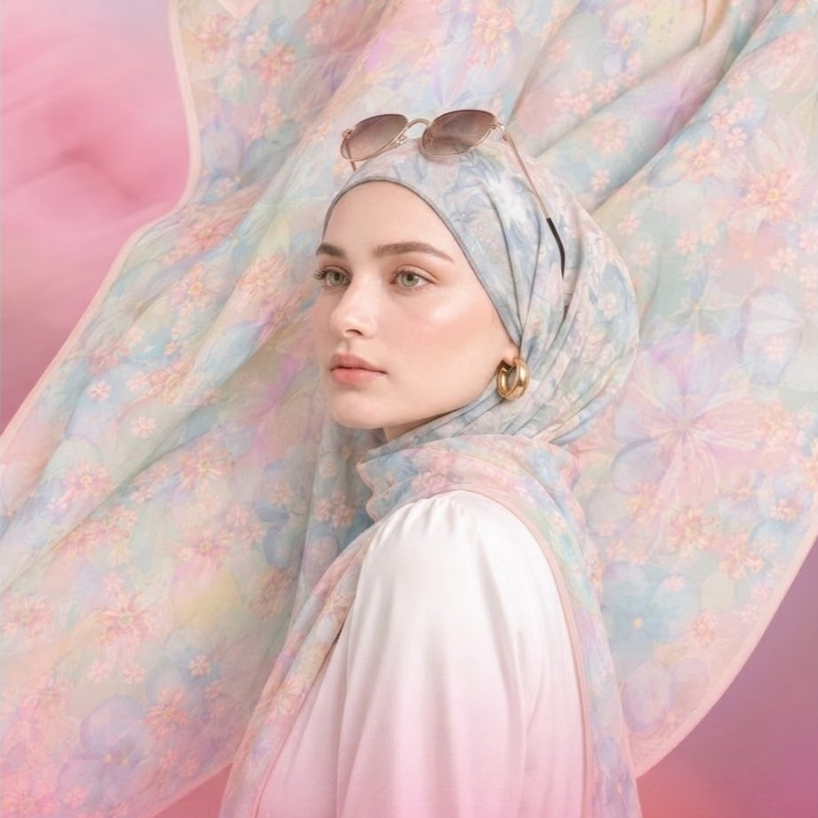 Pashmina Alisa Series Sublime Printing | Instant Ceruty Babydoll Hijab | Patterned Pashmina Scarf