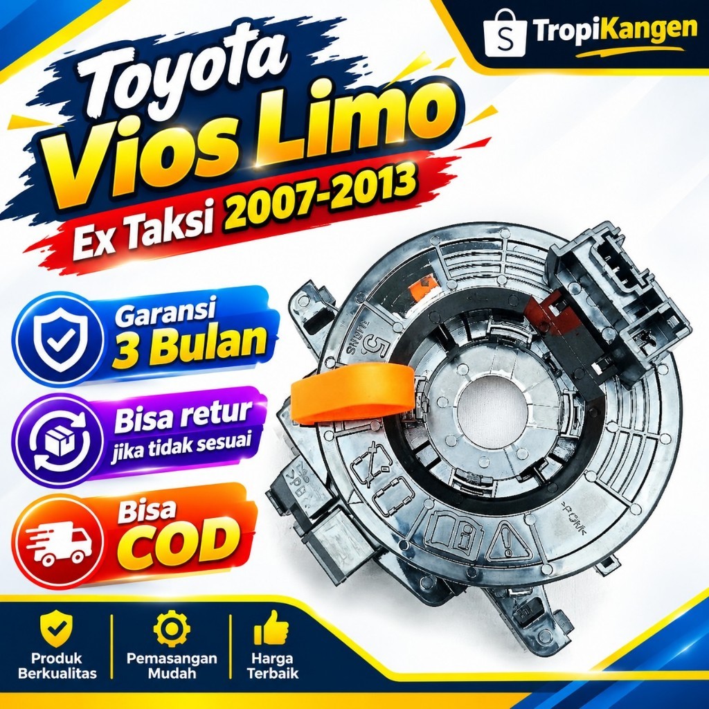 Airbag Horn Spiral Cable Vios Limo Gen 2 Ex Taxi Year 2007 2008 2009 2010 2011 2012 2013 Horn Kereta