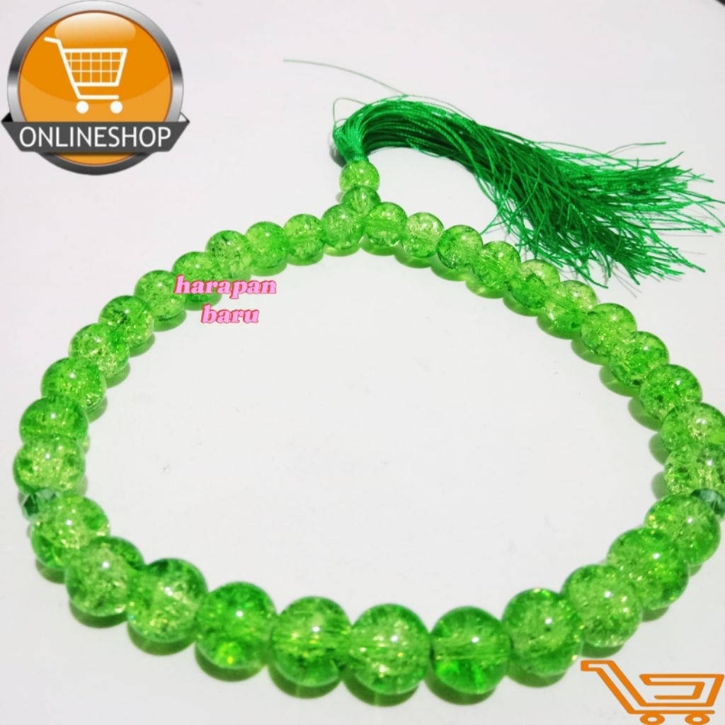 1000 GREEN BROKEN TASBIH GI OK 10 MM 33 PIECES