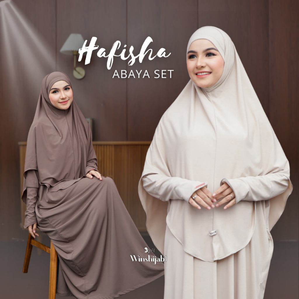 Youii - Hafisha abaya Set Hijab Premium Korean Jersey Material Cool Syari Gamis Umrah & Hajj Gamis