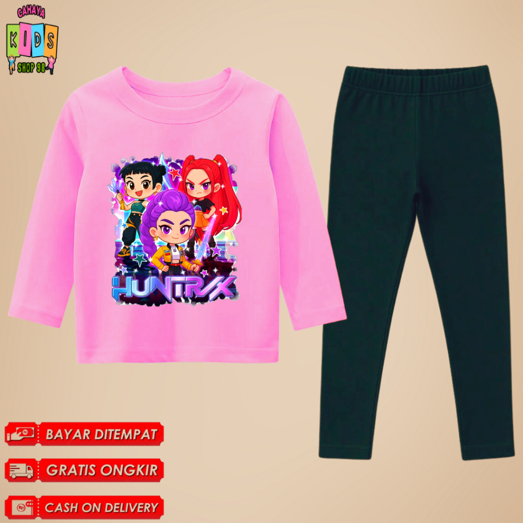 K Pop Demon Hunter Rumi Mira Zoey T-Shirt and Trousers Set for Ages 1-11 Years