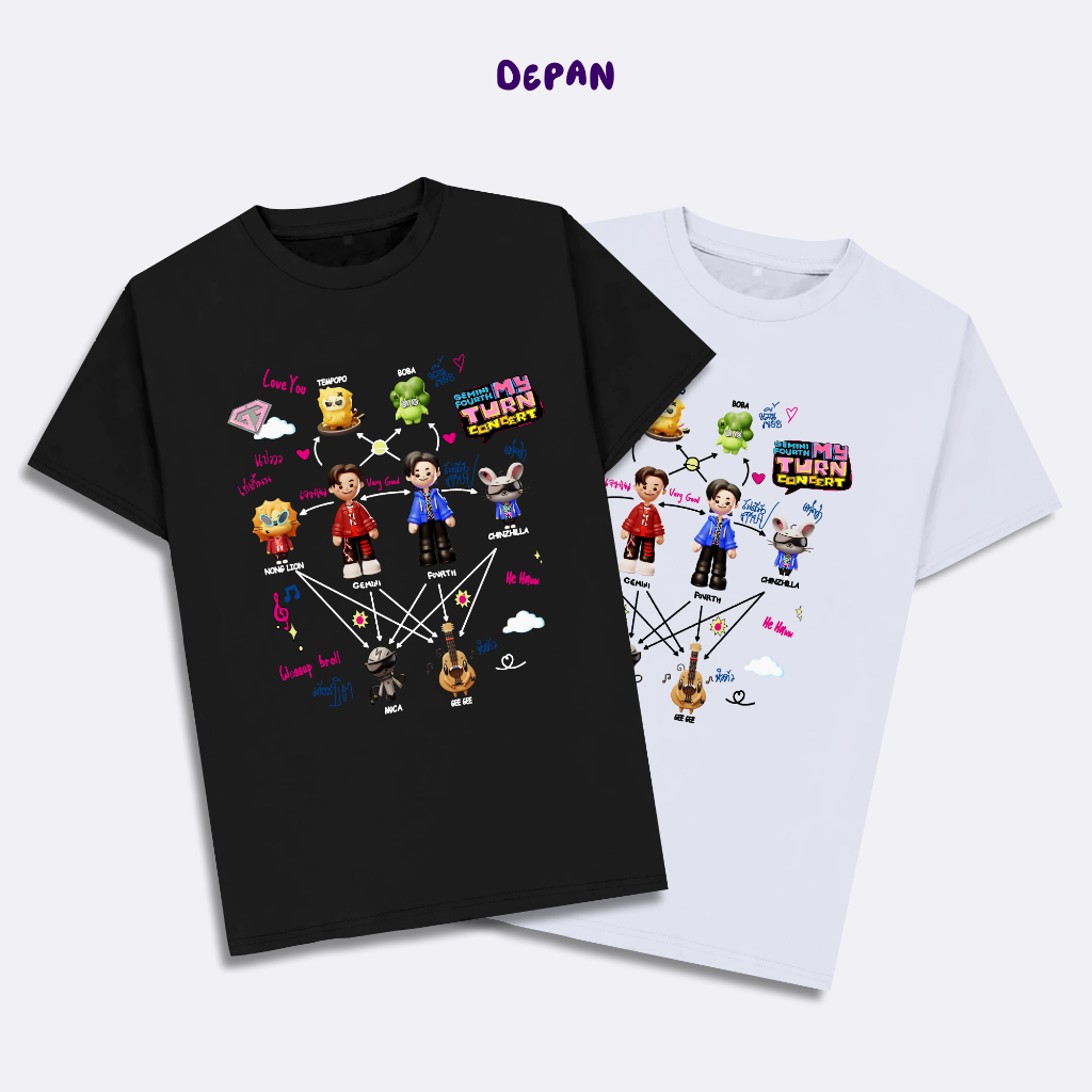 GEMINI FOURTH MY TURN Concert T-Shirt Thaienthu Thailand Men's T-Shirt Short SleeveWanita Gemini Distro Shirt
