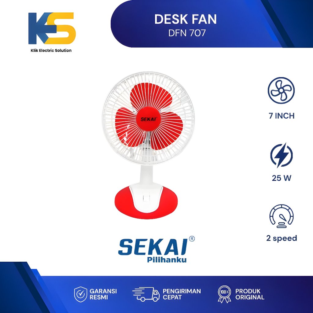 SEKAI WALL FAN & DESK FAN DFN-707 2IN1 7 INCH WALL & TABLE FAN 25 WATT POWER 2 SPEED Original OFFICIAL WARRANTY