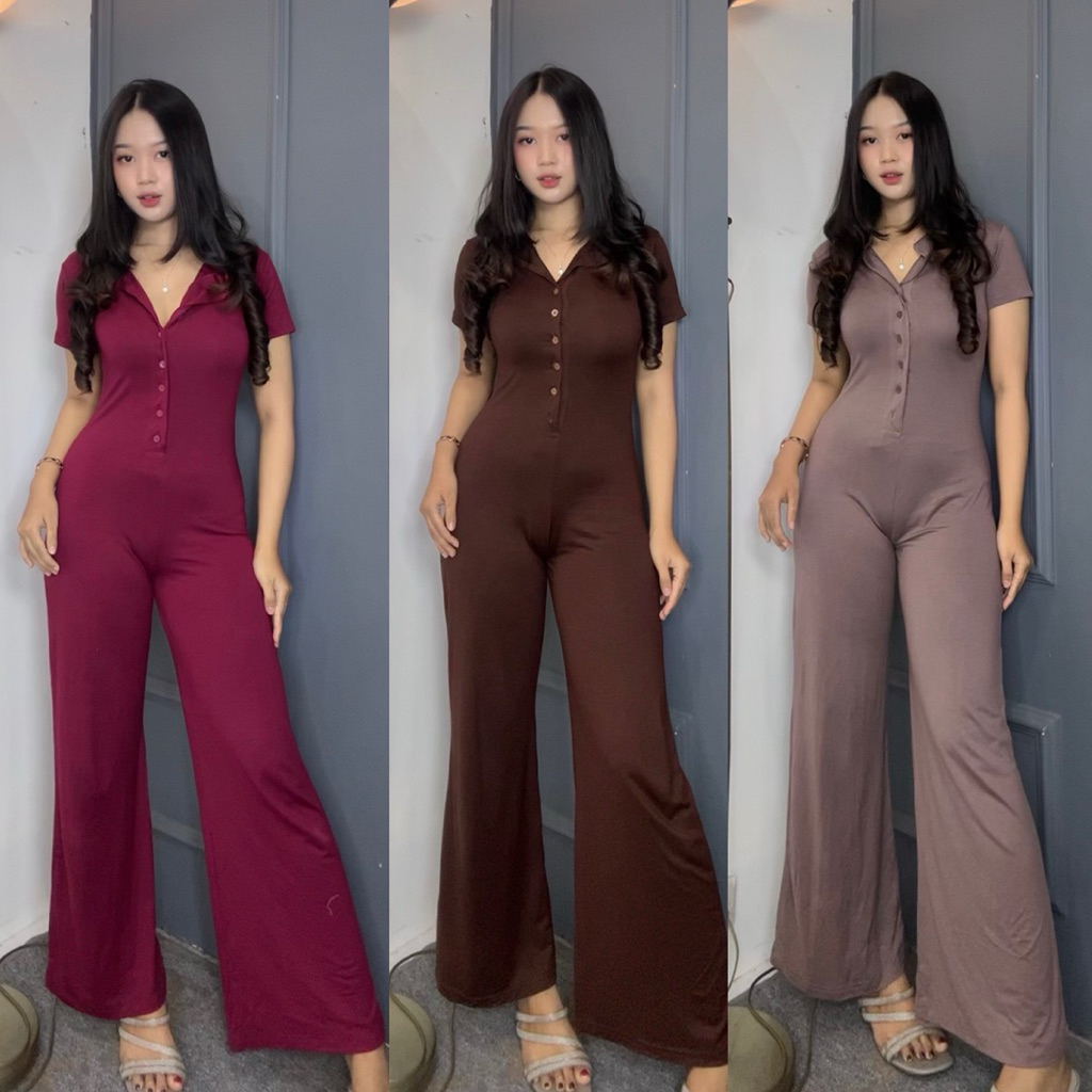 Hoki - VIERA WOMEN'S JUMSUIT KOREAN STYLE Trendy 2025 | Black Casual Fit Long Jumpsuit Jumpsuit Woman