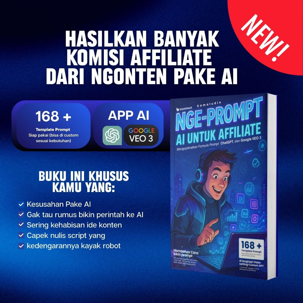 AI Nge-prompt Book for Affiliate - Optimizes the Prompt Formula ChatGPT, and Google VEO 3 - How to Build Prompt that can make you expert brains-atic with easy and without dizzy! 100% Original