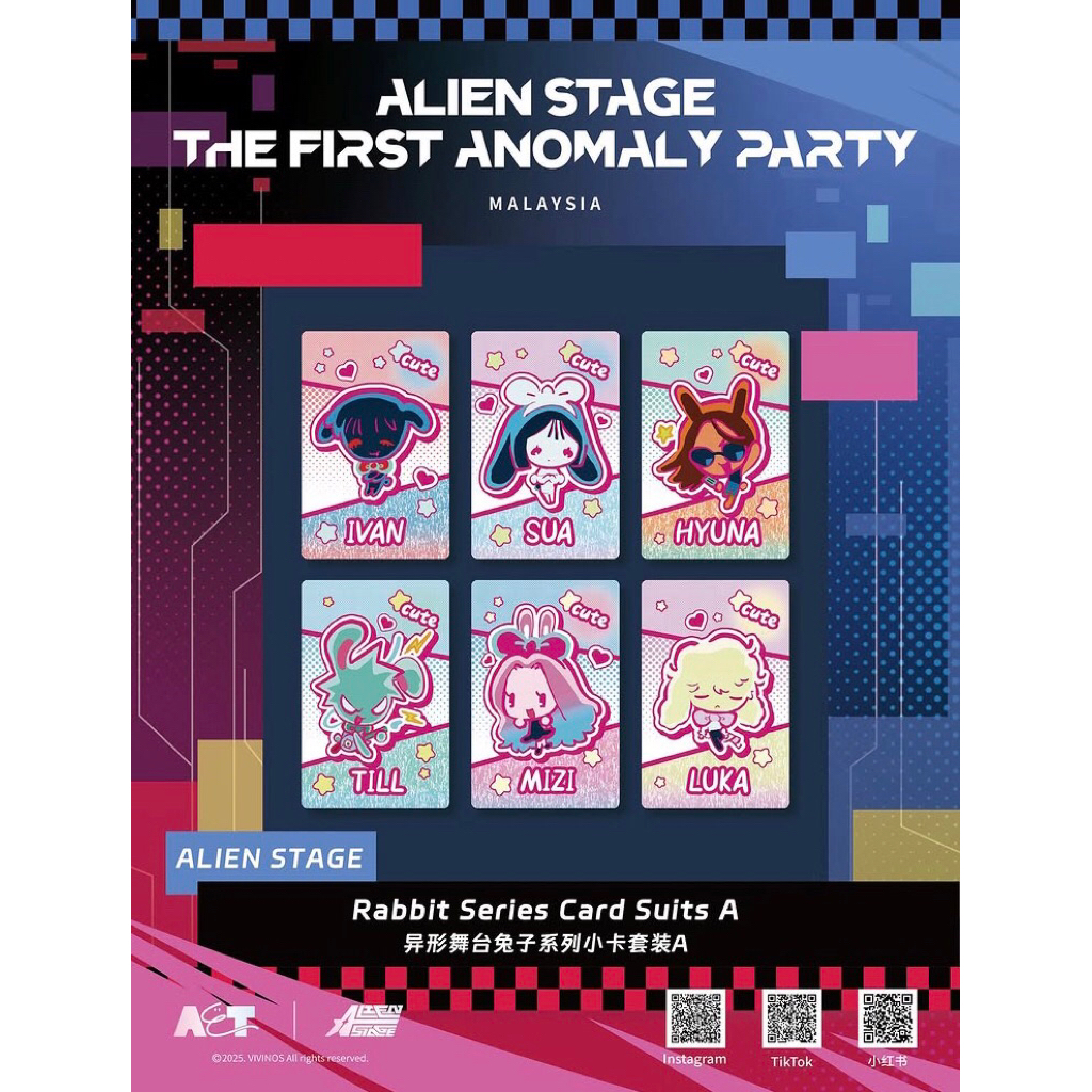 ALIEN STAGE X ANOMALY PARTY PHOTOCARD RABBITS SERIES SUITS MALAYSIAN EVENTa