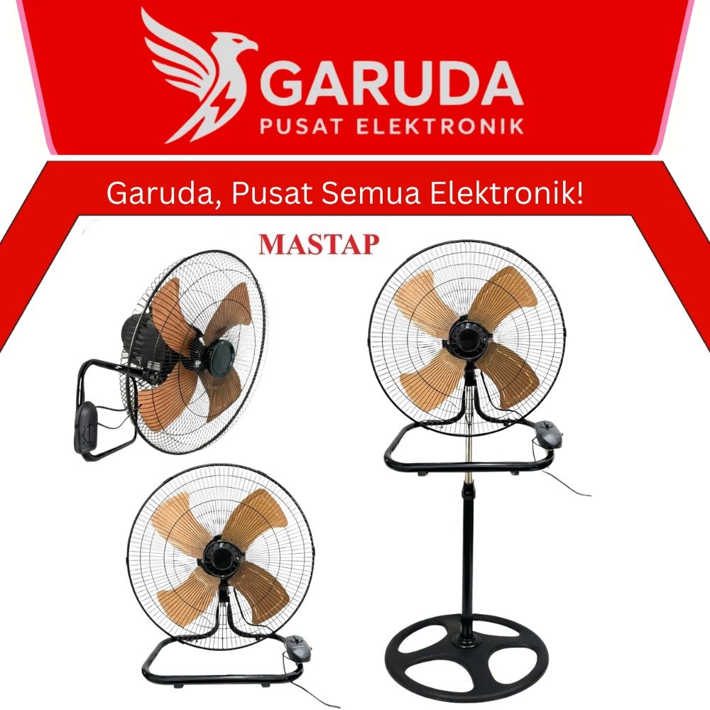 MASTAP - Tornado Fan 12 inch 3in1 Fan 3 Function Iron Blade Table Fan Wall Fan Standing Fan Gold Color