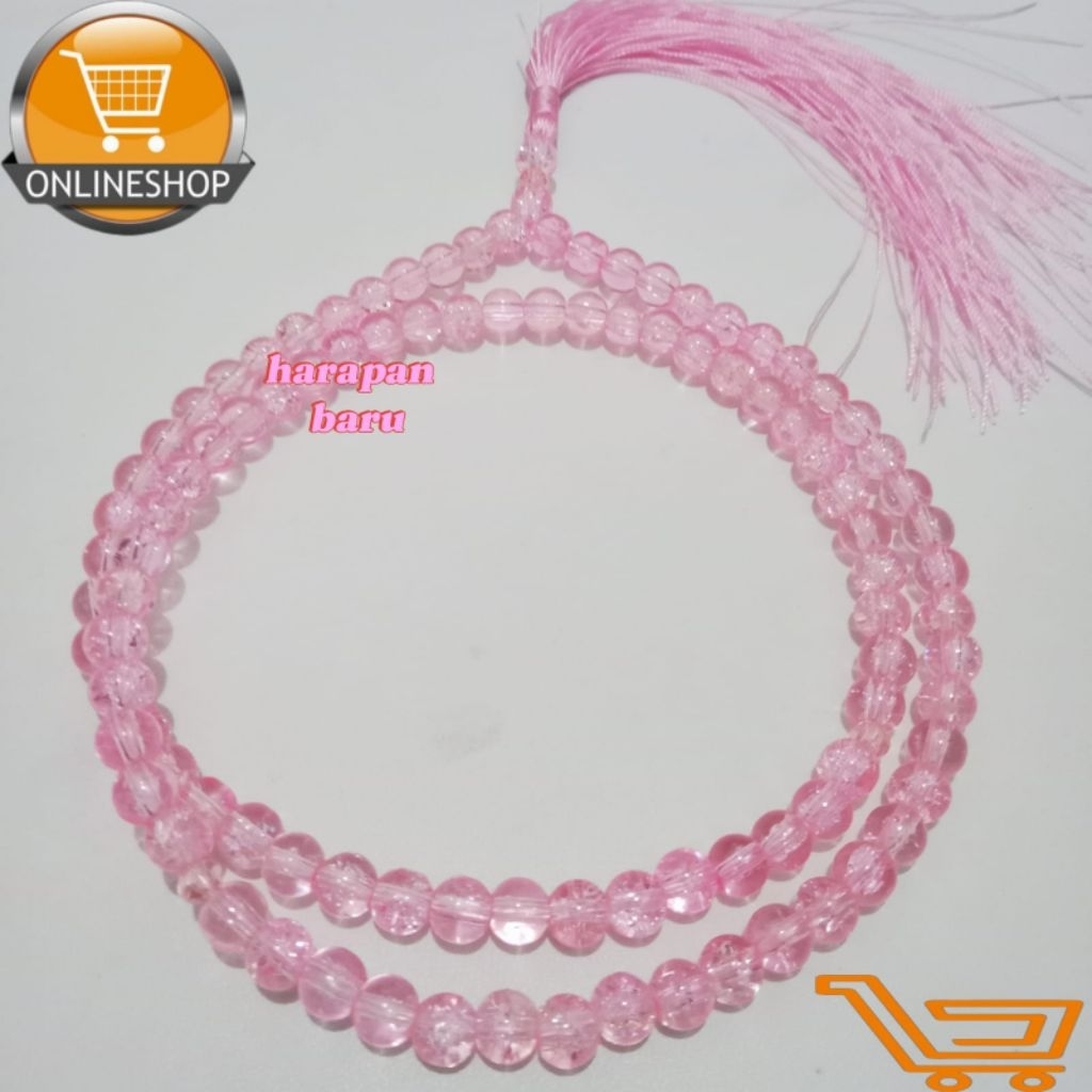 1000 BROKEN TASBIH PINK ROSE COLOR 6 MM 99 PIECES
