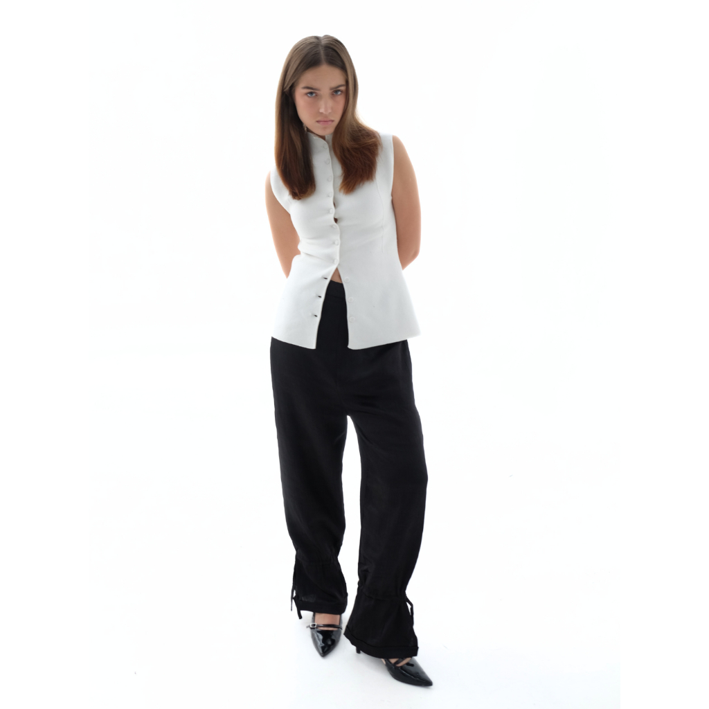 AUCTUS - Loryn Silk Texture Sateen Pants