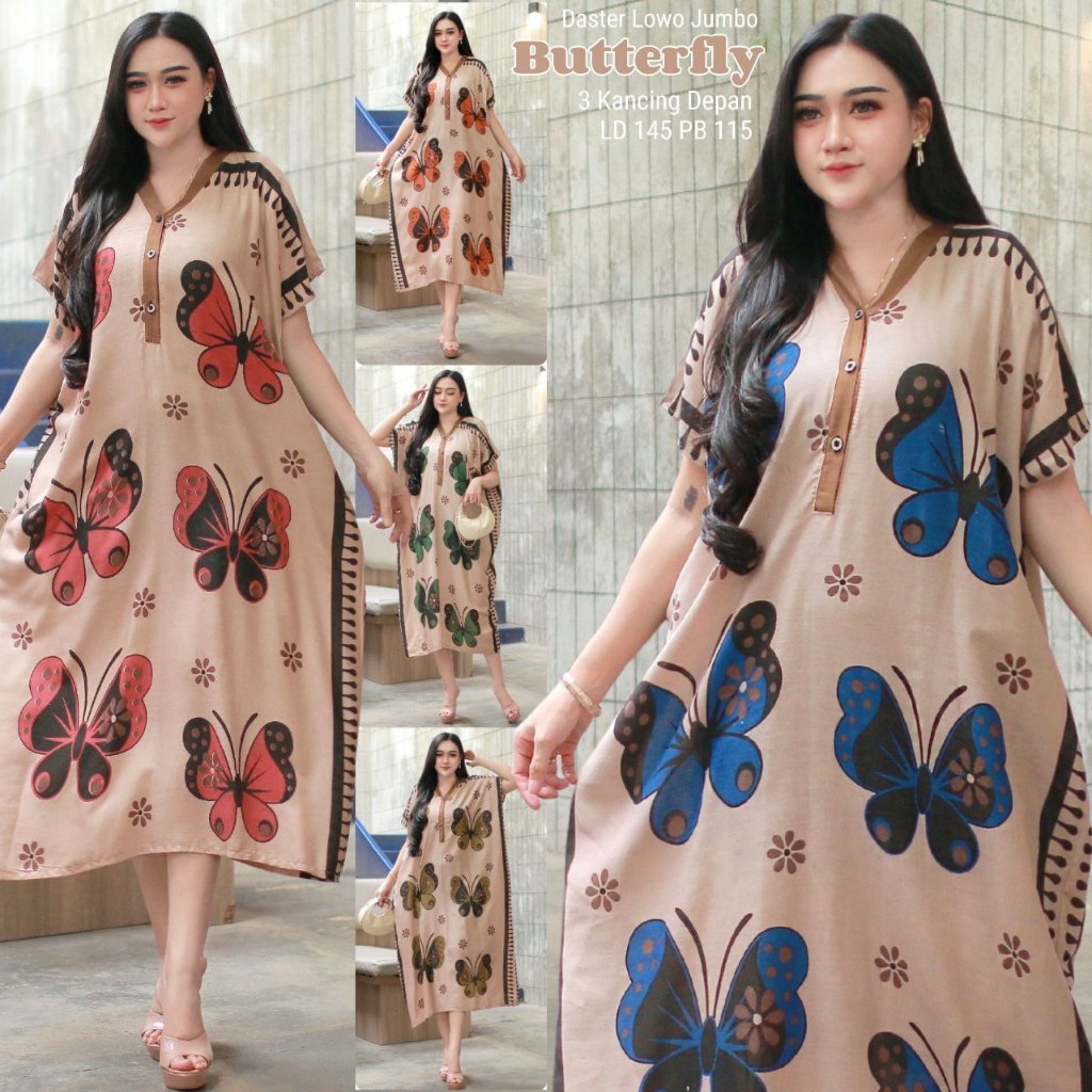 Jumbo Brown Mocca Daster, Latest Variation, Hitput Motif, Trendy Lowo Busui Daster/, Viral Buttons, Rayon Bat, Cool, Comfortable Beautiful Mother's Homedress/, daily, Pregnant Women's Nightwear, Teenage Women's Nightwear Cheapest Wholesale kalong Daster