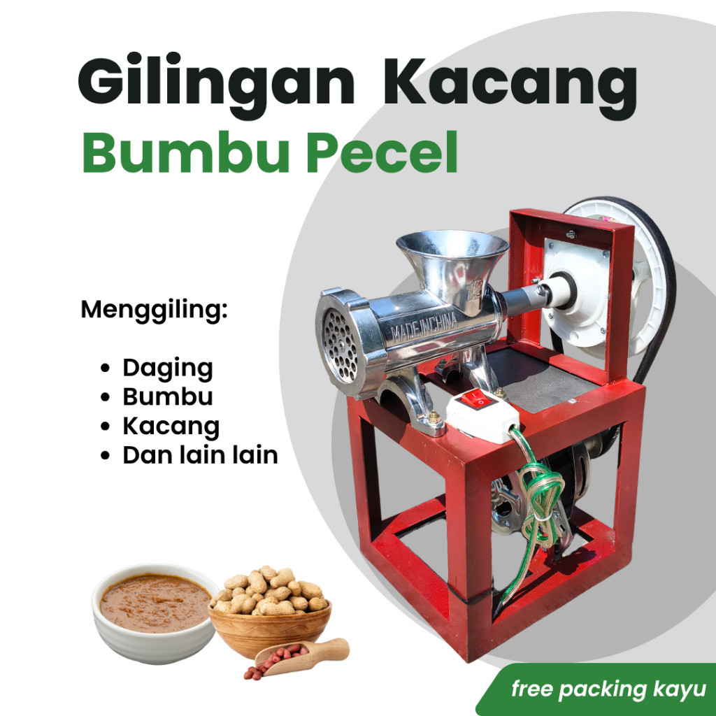 MESIN Bean Grinder No. 12 Mini Fullset 150 Watt Dynamo Ready-to-Use Pecel Spice Grinder