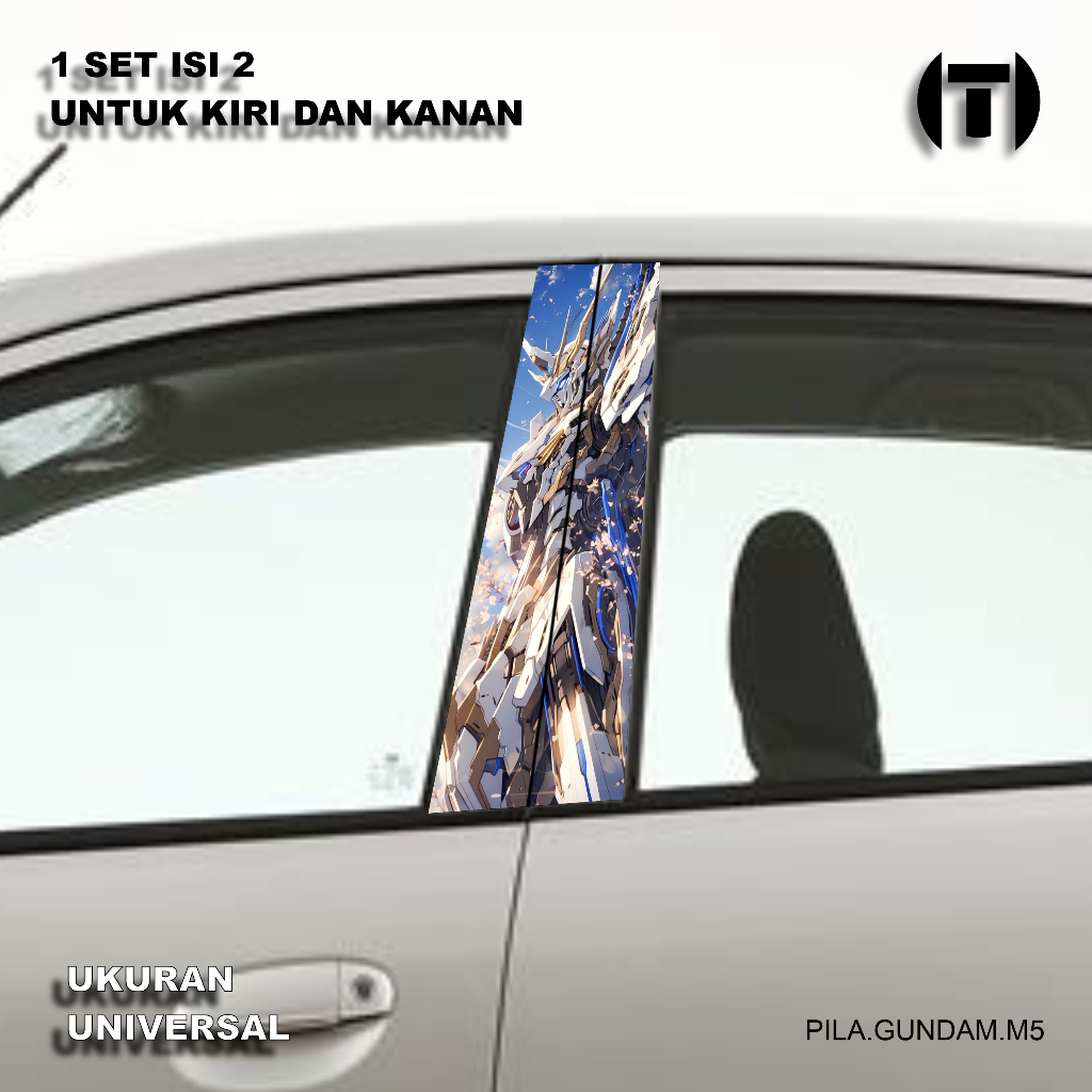UNIVERSAL CAR DOOR PILLAR STICKER One Set Right Kiri for All PILA.GUNDAM.M5 Cars