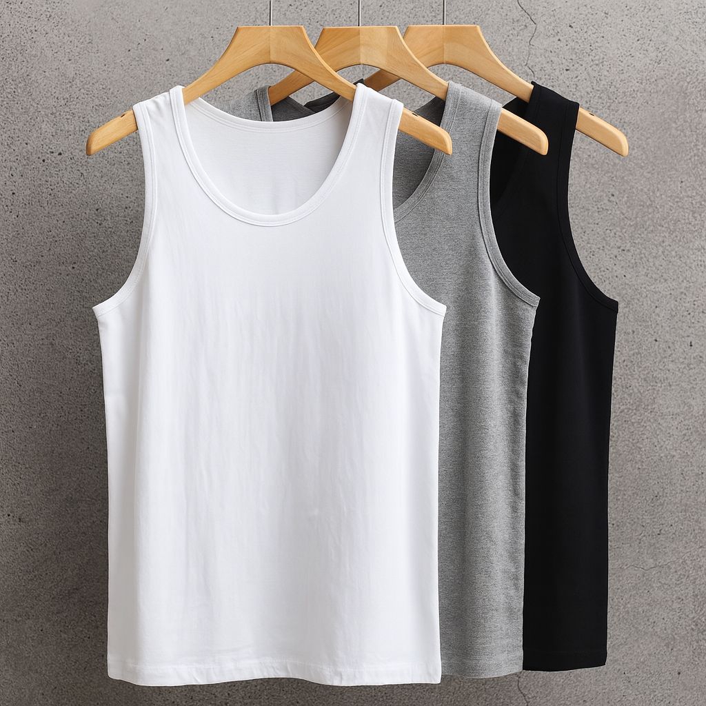 PLAIN COMBED COTTON MEN'S SINGLET/ADULT PTIA UNDERSHIRT