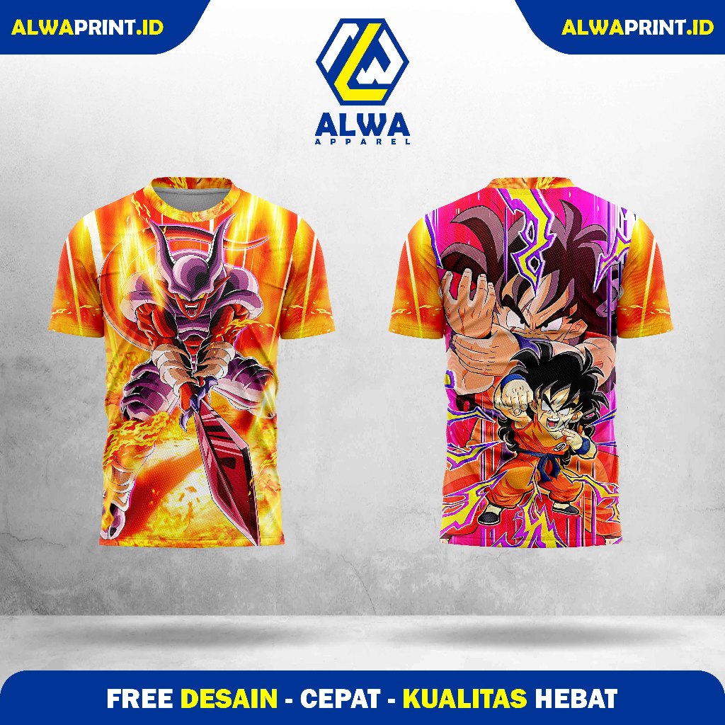CHILDREN'S CARTOON JERSEY FULL PRINTING TOP ONLY FUTSAL/ BADMINTON/TENIS/SILAT/KARATE/LARI/WHEEL SHOES CYCLING/BASKET