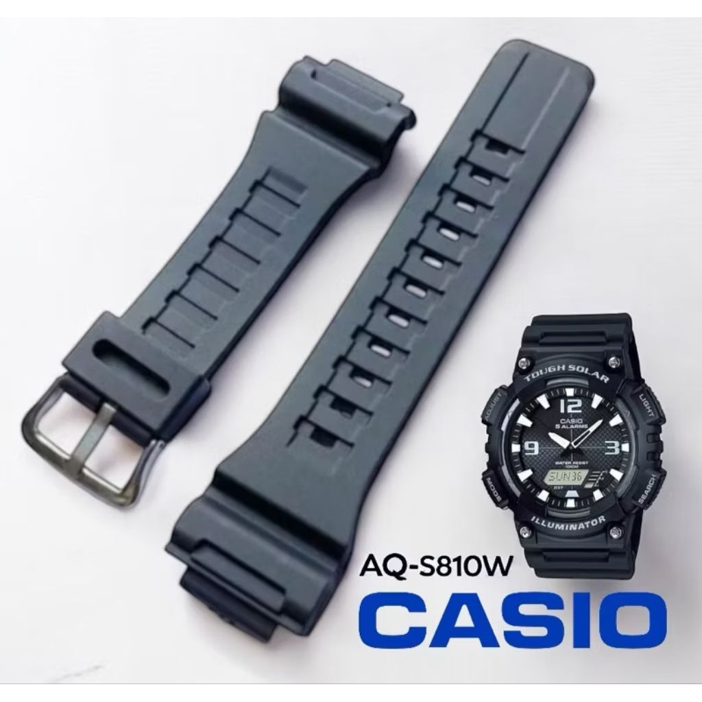 Strap Casio AQS810 AQ-S810 WatchTALI Casio AQ S810 AQ-S810W Rubber Strap WatchTALI