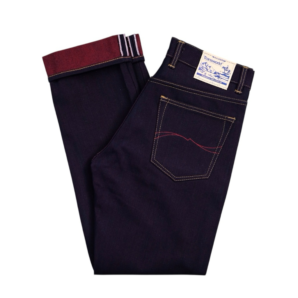 Transworld Selvedge Denim Pants 14 Oz Aceent Ajiman Black X Red