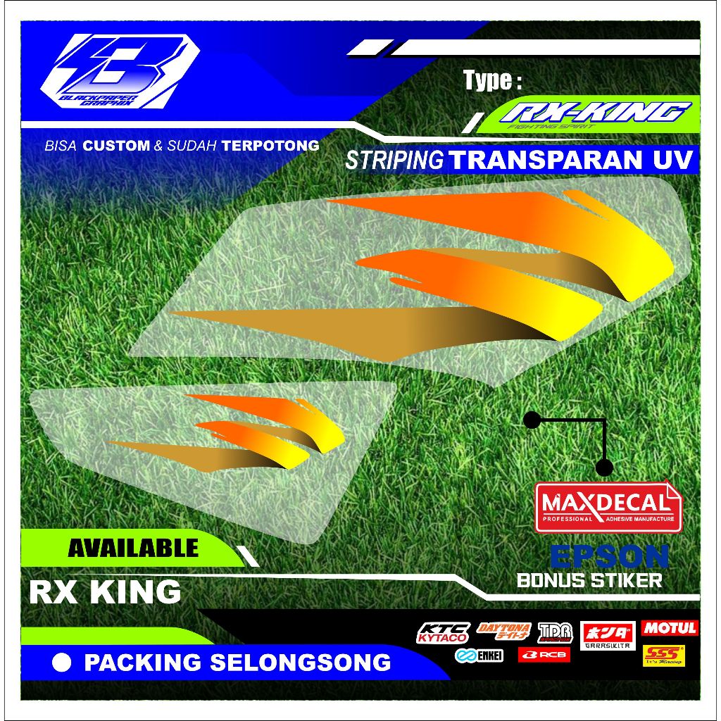Yamaha RX King Transparent MaxDecal UV Premium Striping - Neat Cutting (RX 04)