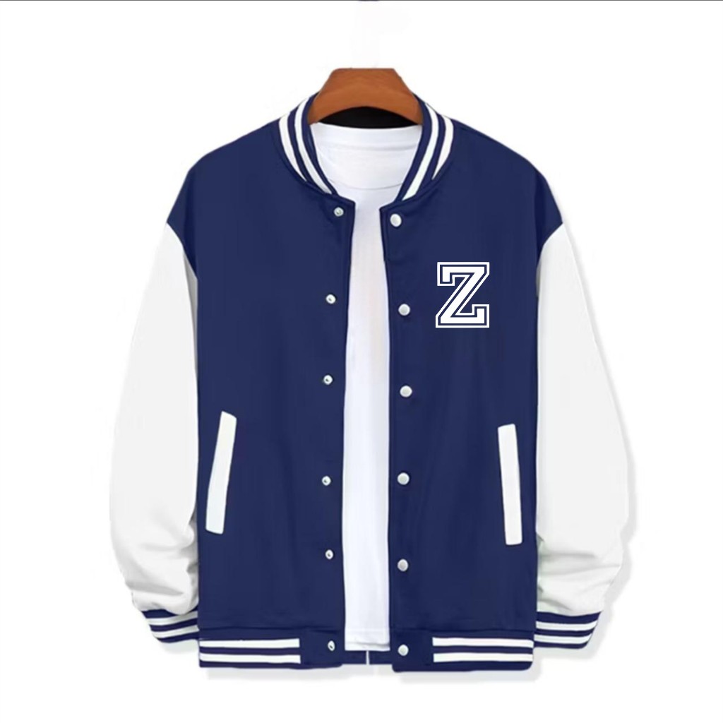 - Unisex Varsity Baseball Jacket, Initial Jacket, FONT Z, Latest Cool Fashion