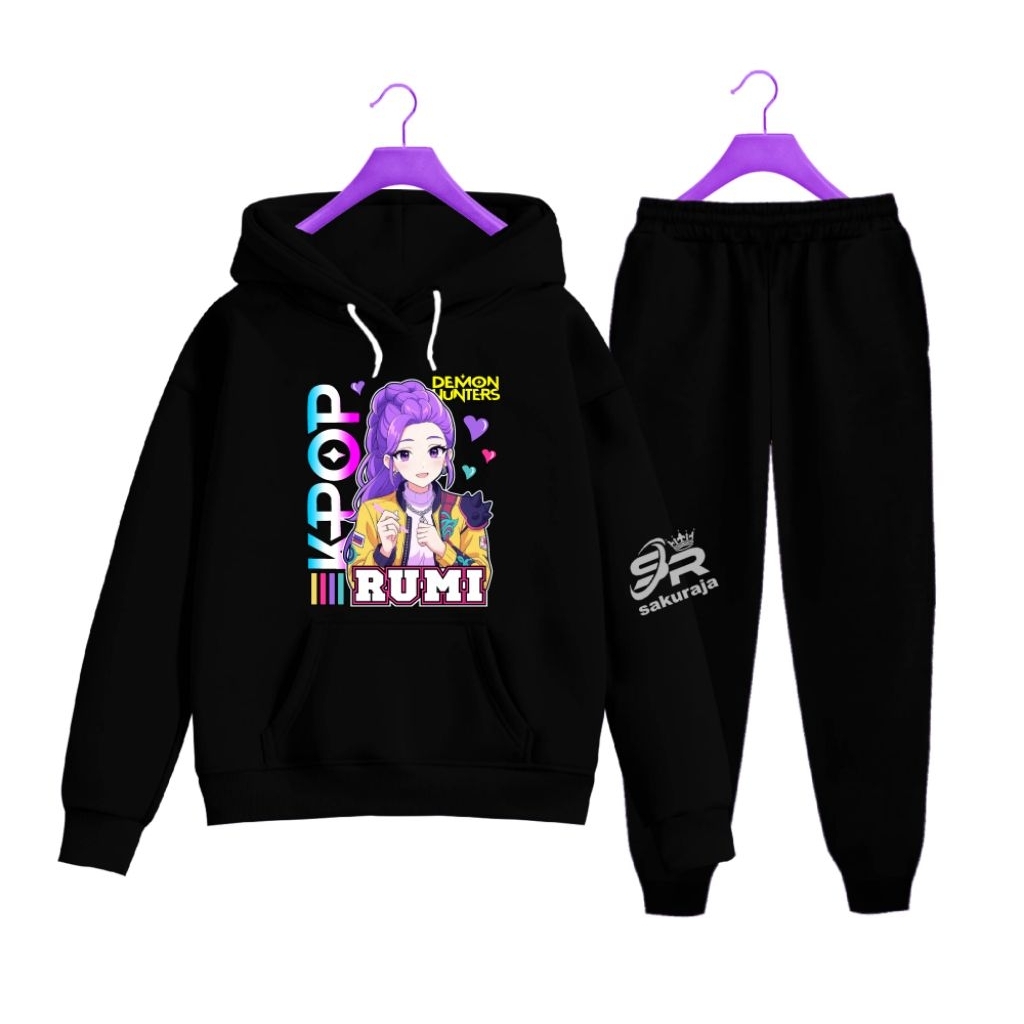 Rumi demon Hunters character pattern children's hoodie set/ age 3-17 years