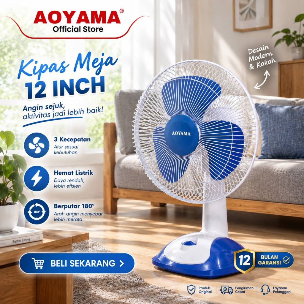 AOYAMA SEAT FAN FLOOR FAN/ TABLE FAN OFFICIAL WARRANTY DESKFAN/ table fan / Original 45 Watt/ ORIGINAL PRODUCT PRICE