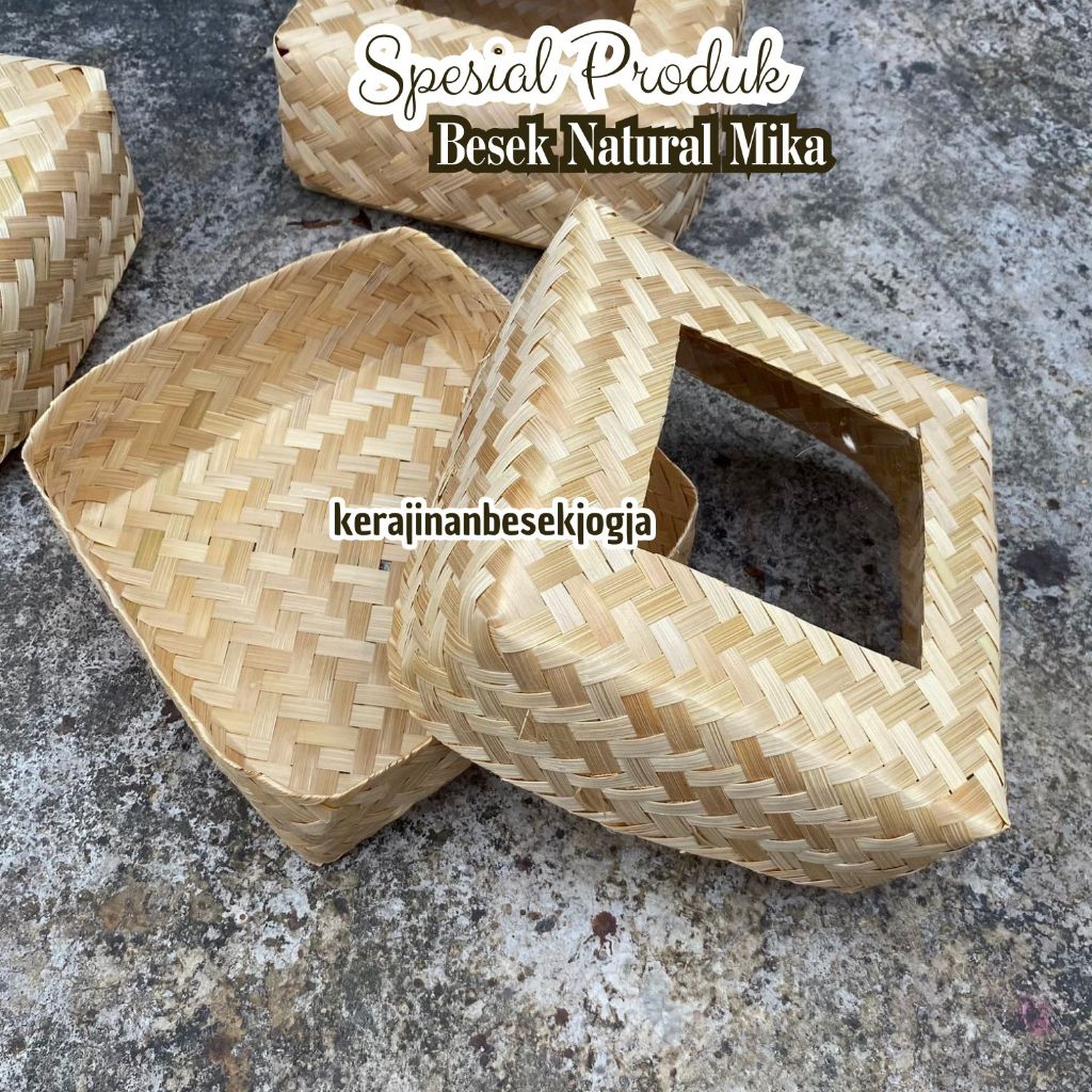 MIKA BASKET natural | Food basket, rice basket, woven rice basket, empek box | Storage Box | Storage Basket | Bakul Rotan