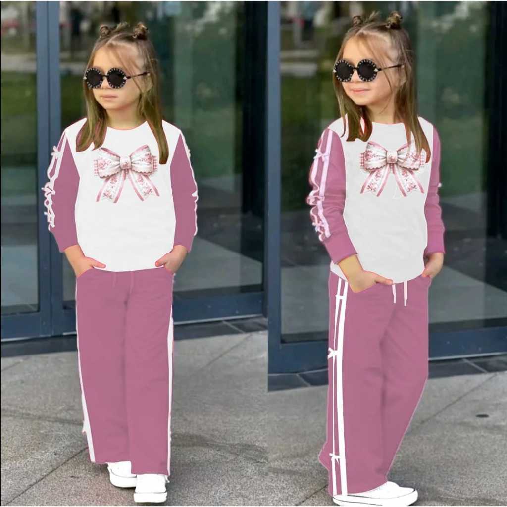 Latest ribbon Model girls' outfits 2-12 years old