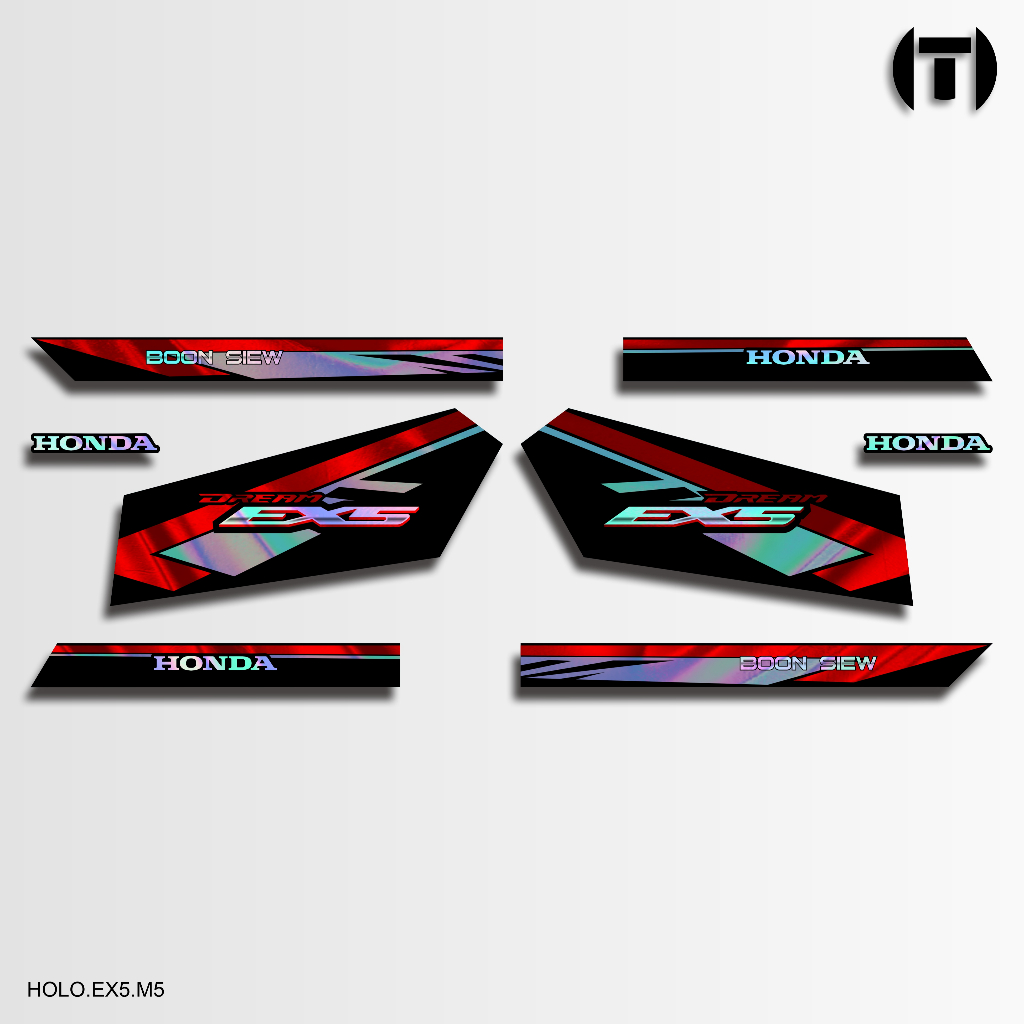 HOLOGRAM STRIPE STRIKE STICKER COVER SET BODY COVERSET Honda EX5 Dream HOLO.EX5.M5