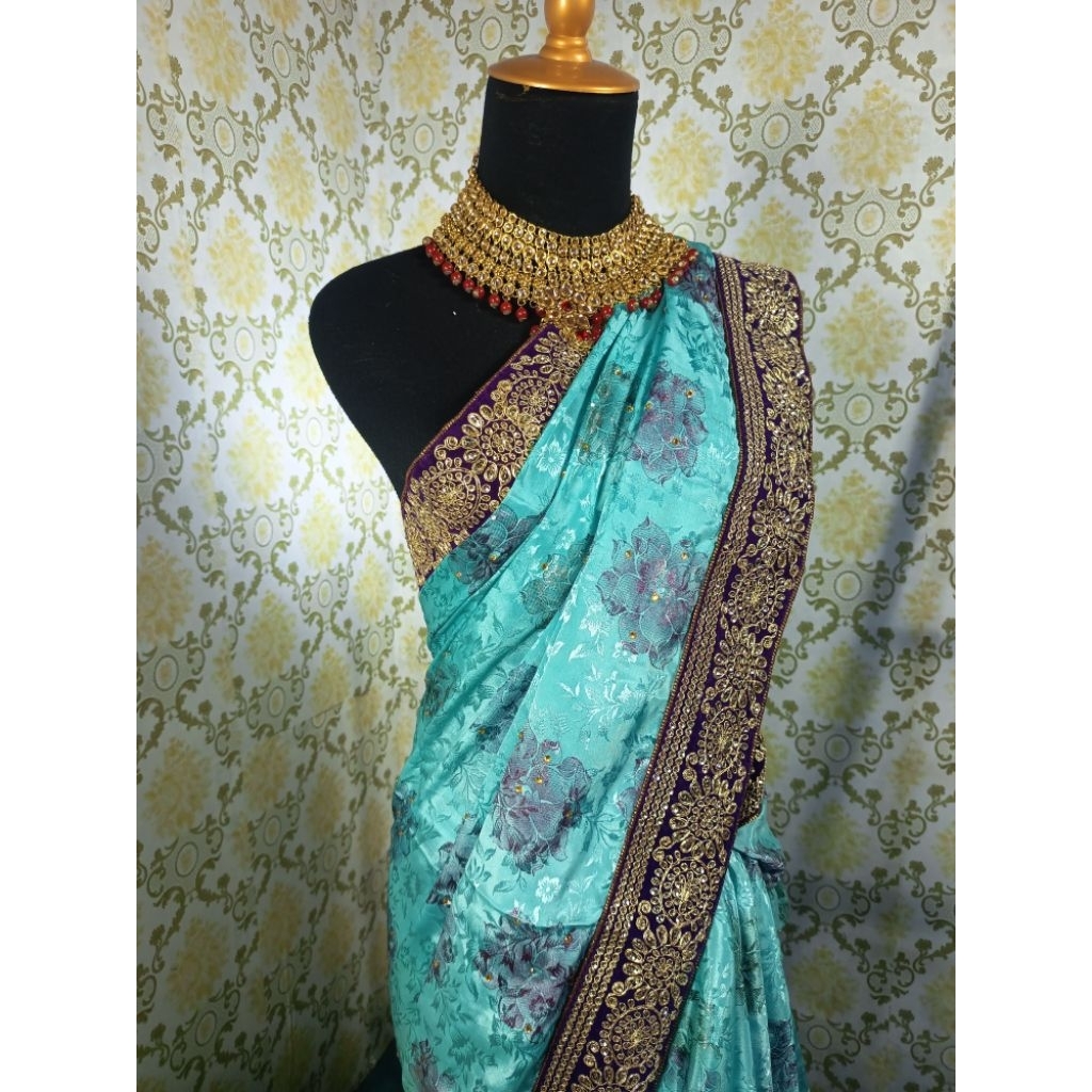NEW INDIAN SARI FABRIC, SOFT, LUXURIOUS SILK MATERIAL